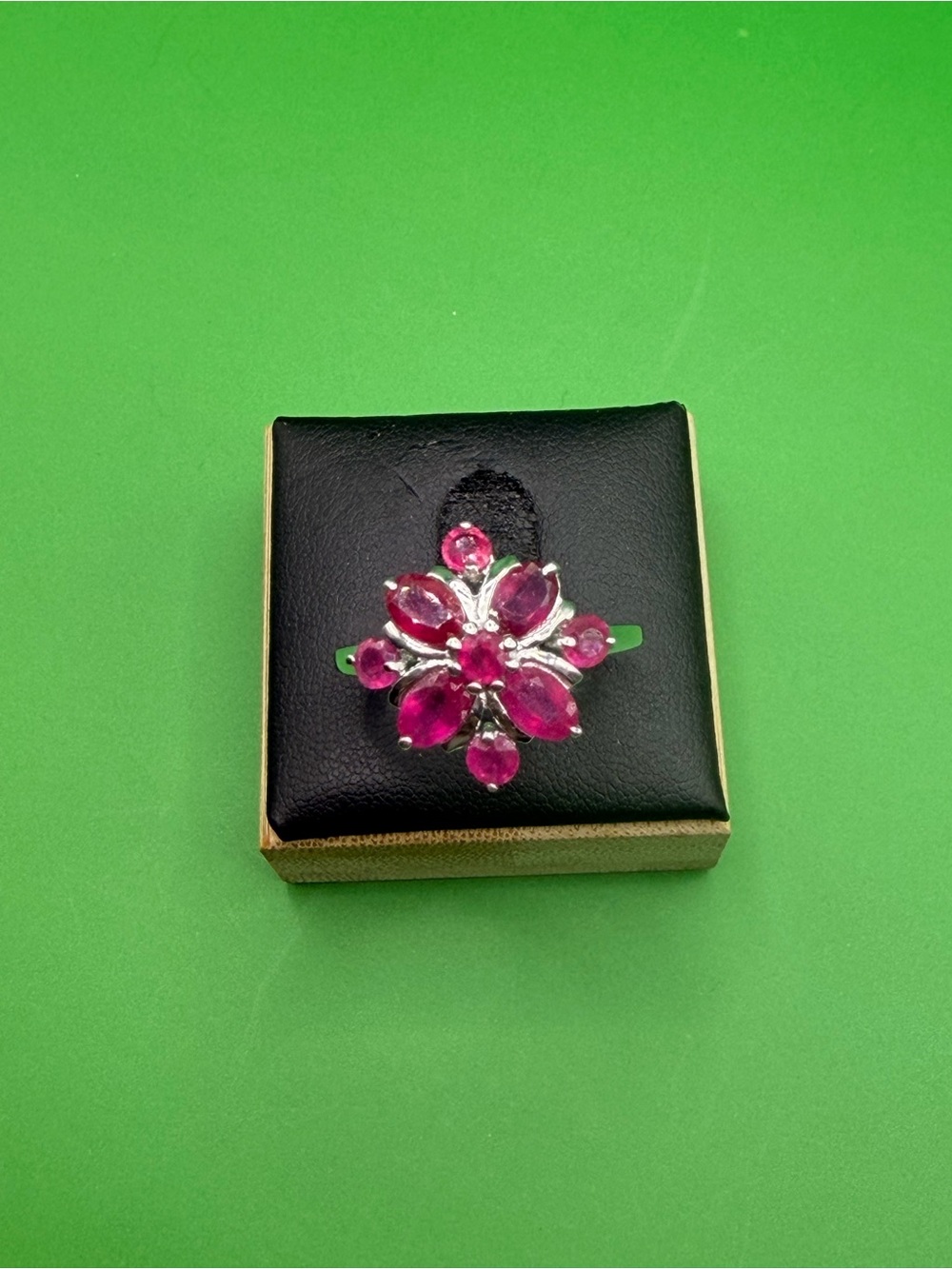 925 Sterling Silver Ruby Ring Size 10.25.